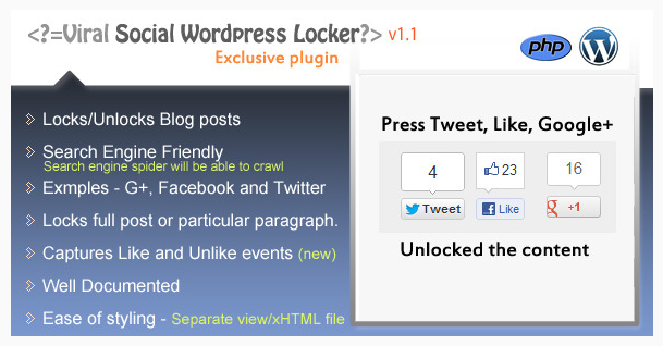 Social Content Locker for WordPress